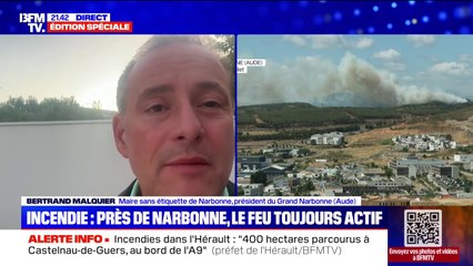 Incendie dans l'Aude: "Ces premiers feux n'inaugurent rien de bon" pour le reste de l'été, estime Bertrand Malquier (maire de Narbonne)