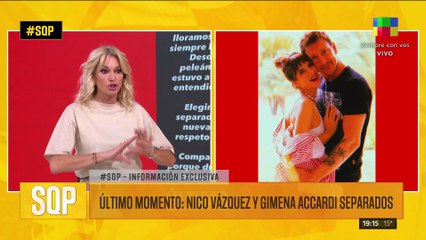 NICO VÁZQUEZ Y GIMENA ACCARDI, SEPARADOS