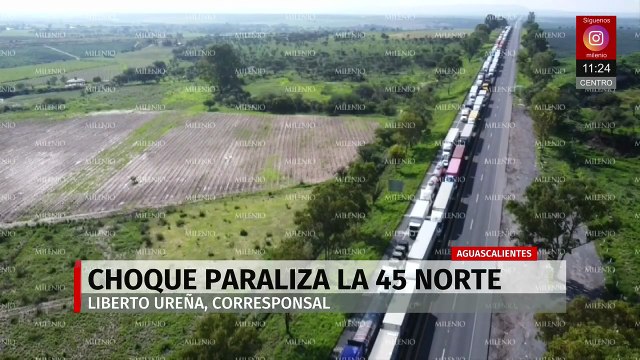 Aguascalientes: Accidente en carretera mantiene cerrada la circulación