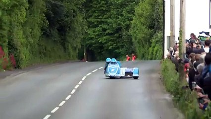 Isle Of Man TT - The Crowe Brothers flying through Gorse Lea and intro Ballacraine