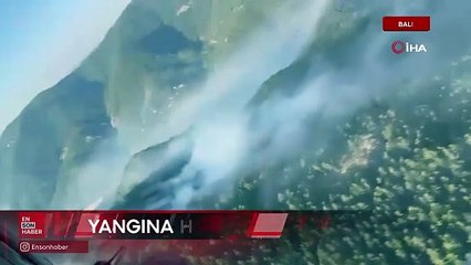 Balıkesir'de yangına havadan müdahale ile alevlerin hızı kesildi