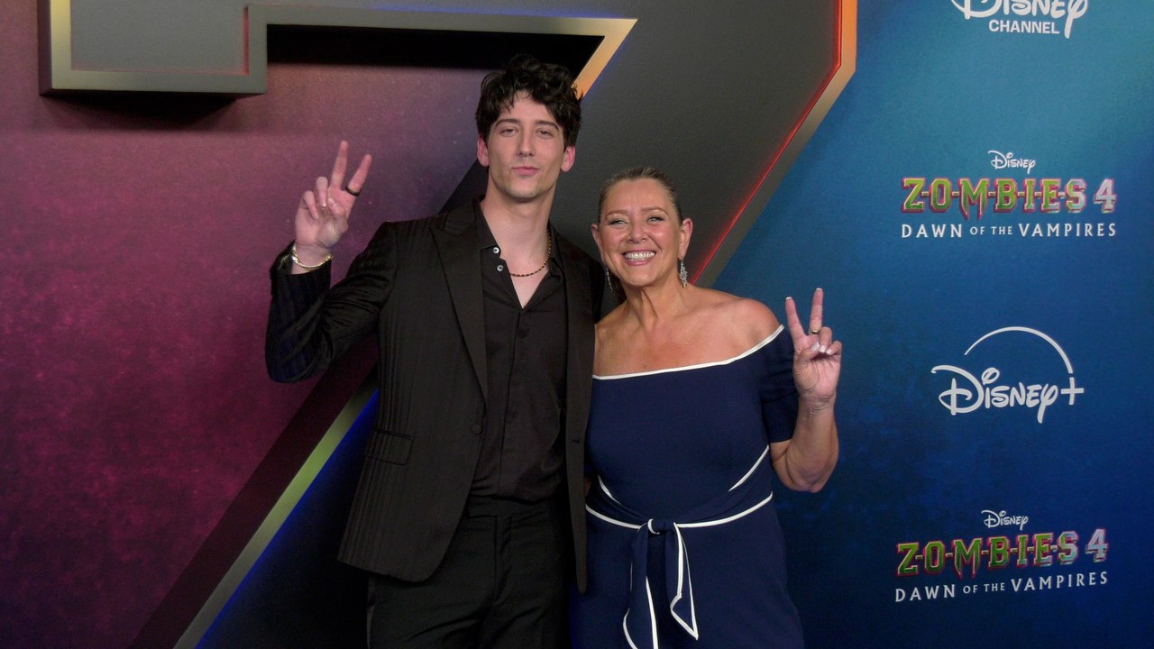 Milo Manheim and Camryn Manheim "Zombies 4: Dawn of the Vampires" Premiere Blue Carpet