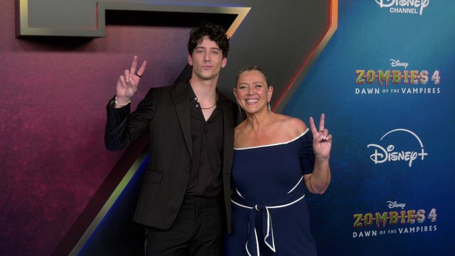 Milo Manheim and Camryn Manheim Zombies 4: Dawn of the Vampires Premiere Blue Carpet