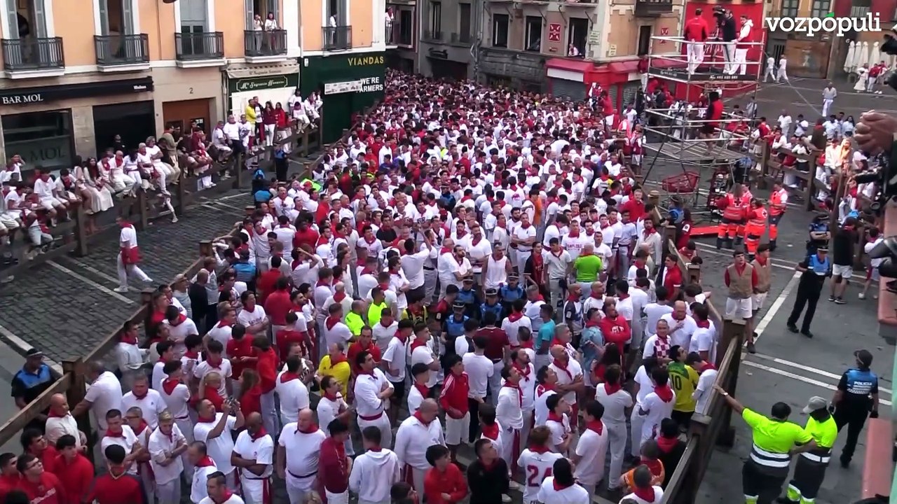 El cuarto encierro de San Fermín 2025, el más rápido y limpio con los toros de Victoriano del Río