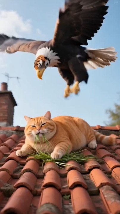 eagle attack baby cat#funny vedio