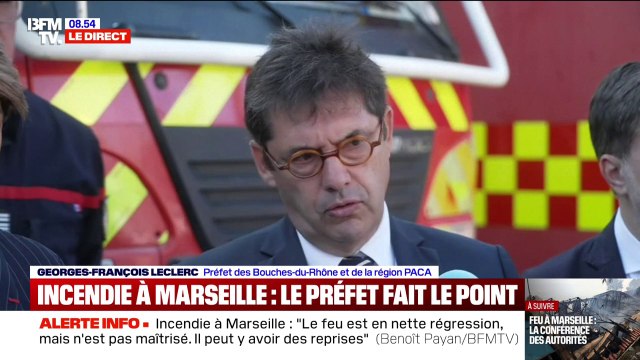 Incendie à Marseille: “On peut considérer que le feu est en très nette régression”, déclare le préfet de Marseille