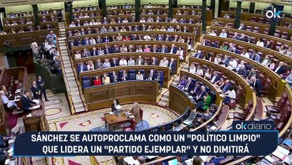Sánchez se autoproclama como un "político limpio" que lidera un "partido ejemplar" y no dimitirá