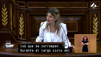 Yolanda Díaz: "La corrupción ha sido una forma de gobernar en España, cultura del bipartidismo".
