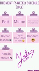 this months upload schedule 💖