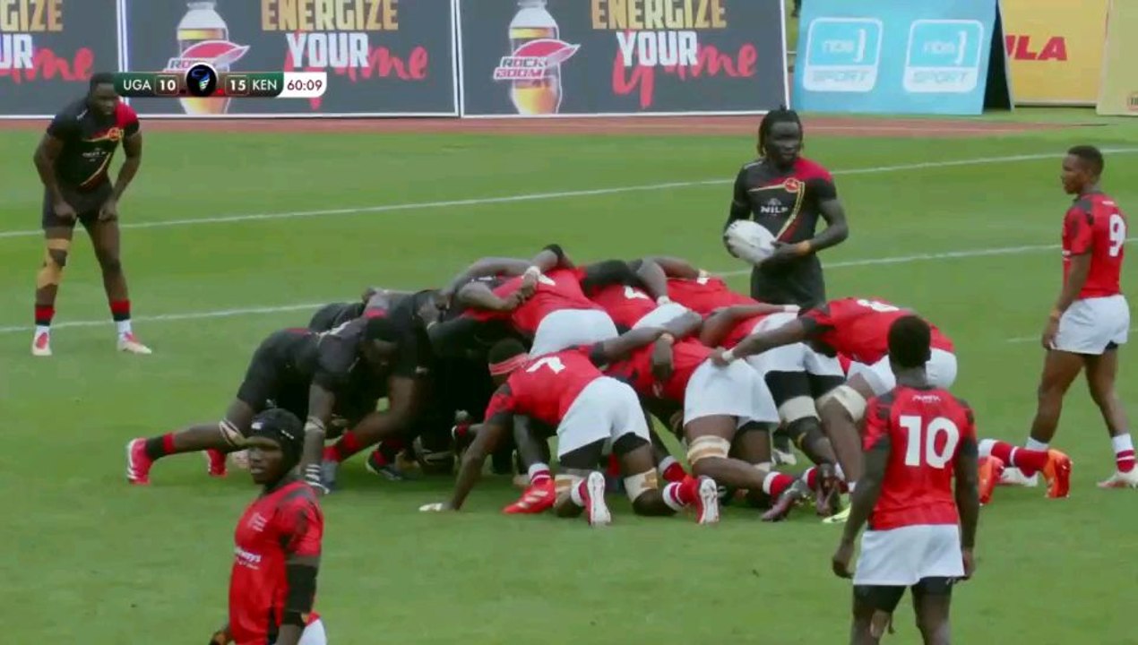 A powerful scrum turnover by the Simbas followed by a strong carry by the Captain George Nyambua to get the try during the Rugby Africa Cup 2025 quarter final.
