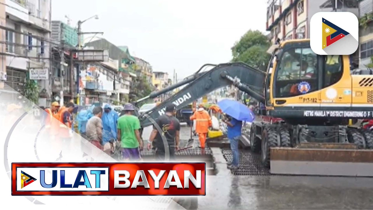 Bahagi ng Mandaluyong City, nakaranas ng pagpabaha dahil sa malakas na ulan; Mandaluyong LGU, nagsagawa ng clean-up operation para alisin ang basurang bumara sa mga kanal
