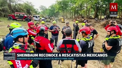 Claudia Sheinbaum reconoce apoyo de bomberos y Protección Civil de Coahuila en Texas