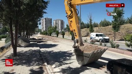 Malatya'da altyapı çalışmasında doğalgaz borusu patladı