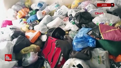 Aydın'da evden 6 kamyon çöp çıktı