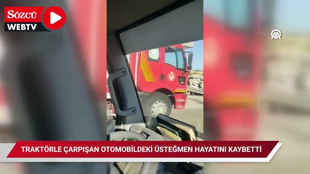 Traktörle çarpışan otomobildeki üsteğmen hayatını kaybetti