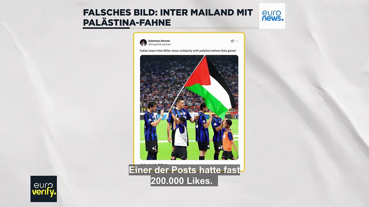 Falsches Bild: Inter Mailand schwenkt Palästina-Fahne