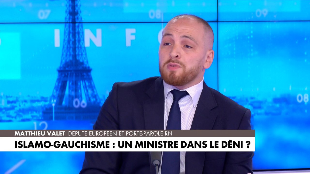 «Il a peur d'être traité de fascisme et de racisme», estime le porte-parole RN Matthieu Valet