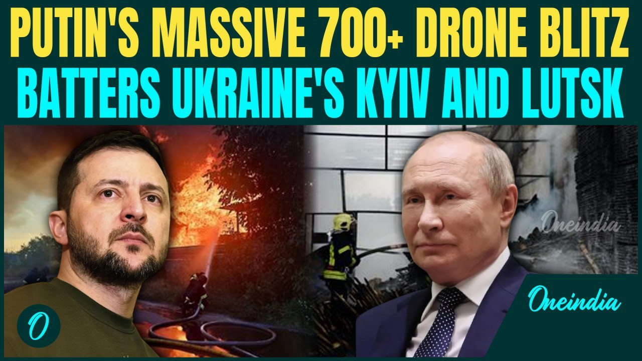 Russia Launches DEADLIEST AND LARGEST 700+ Drone Attack On Ukraine; Kyiv And Lutsk In Flames