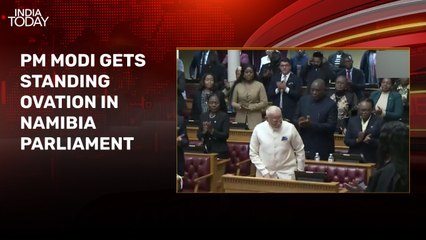 Video: PM Modi gets standing ovation in Namibia Parliament