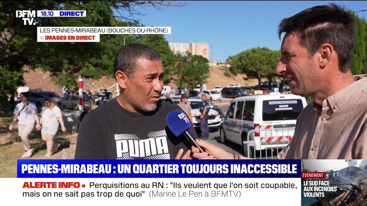 Cet habitant des Pennes-Mirabeau attend le feu vert des autorités pour pouvoir rentrer chez lui après l'incendie qui a ravagé Marseille