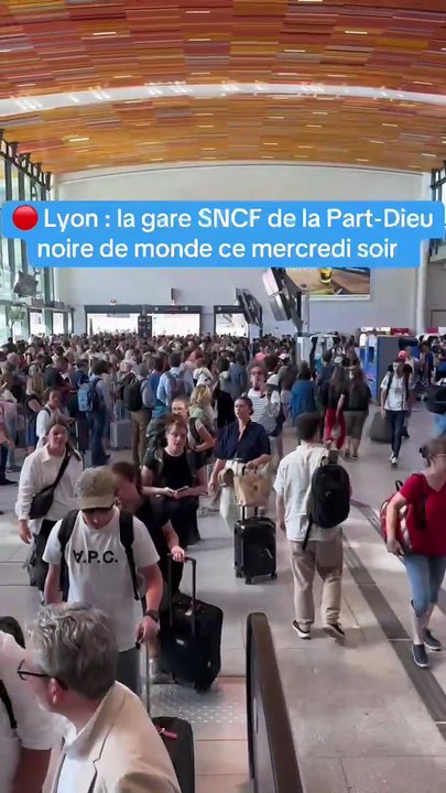 La gare Part-Dieu noire de monde à Lyon mercredi 9 juillet : des trains supprimés et annulés