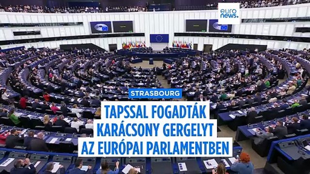 Videón látható, ahogy Karácsony Gergely vastapsot kap az Európai Parlamentben