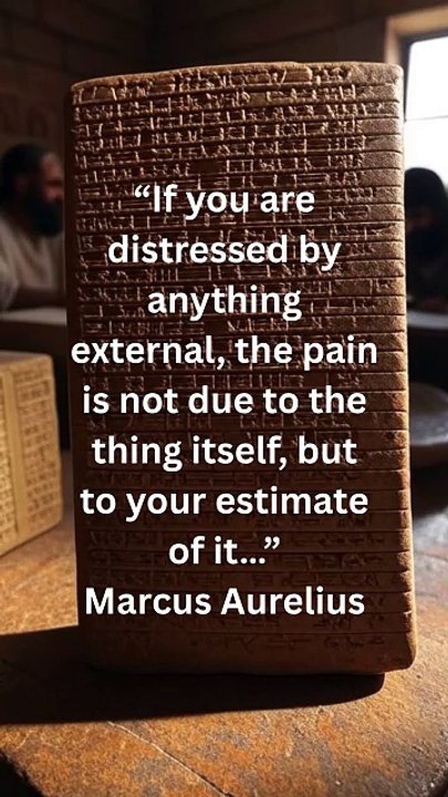 “If you are distressed by anything external, the pain is not due to the thing itself, but to your estimate of it…” – Marcus Aurelius