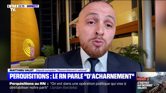 Perquisitions au RN: Matthieu Valet, eurodéputé RN, dénonce une justice spectacle