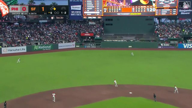 Johan Rojas con la gran atrapada en el center field