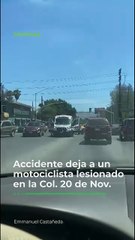 Accidente deja a un motociclista lesionado en la Col. 20 de Nov. 🚨🏍️