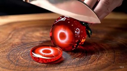 Cutting Glass Fruit (berry edition) #asmr #satisfying #asmrsounds #fruit
