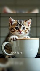 Cat Mom: "What do you want?" 😼 | Kitten on Stove with a Giant Cup ☕😂