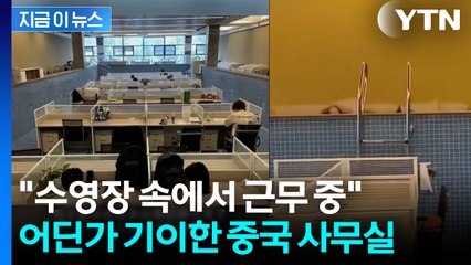 '수심 1.55m' 수영장 속에 직원들이...희한한 중국 사무실 화제 [지금이뉴스] / YTN
