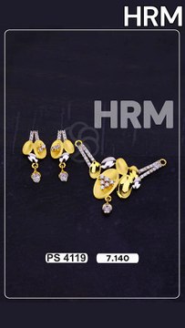 HRM | 22KT Diamond Mangalsutre Pendal & Earring | 2025