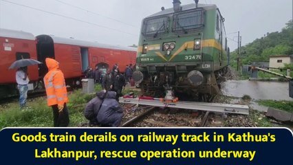 Goods train derails on railway track in Kathua's Lakhanpur, rescue operation underway