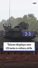 Taiwan displays new US tanks in military drills