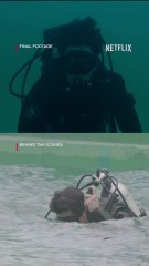 Detective Hwang behind the scuba mask