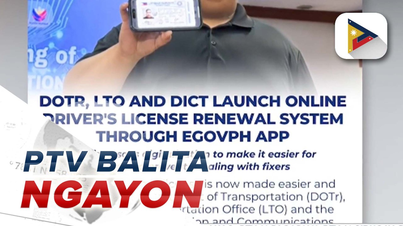 Renewal ng driver's license, maari nang gawin online  Dating journalist na si Dave Gomez itinalaga bilang bagong PCO secretary  Mahigit P750-K halaga ng pinaniniwalaang shabu, nasabat sa iba't ibang operasyon ng PRO X  Fiberglass tank at heavy-duty stretc