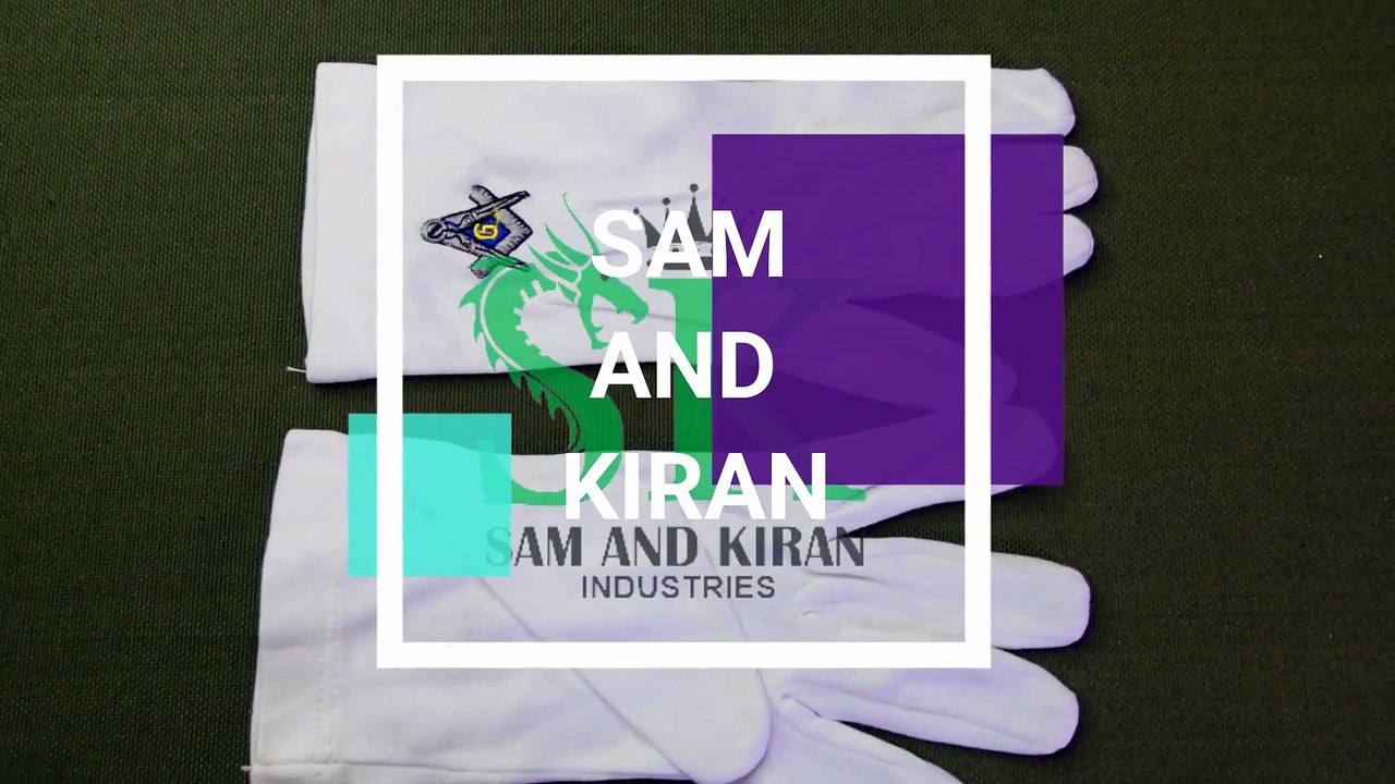 Freemason Master Mason 100% Cotton Masonic, Freemasons Cotton Gloves Embroidered,