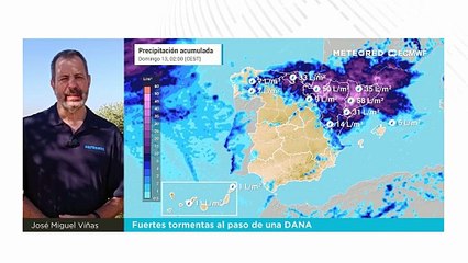 Fuertes tormentas al paso de una DANA
