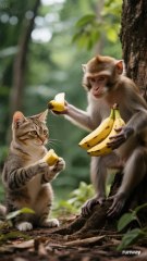 Monkey and Cat: An Unlikely Bond