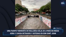 Una fuerte tormenta en Mallorca deja 20 litros en media hora y causa retrasos y goteras en Son Sant Joan