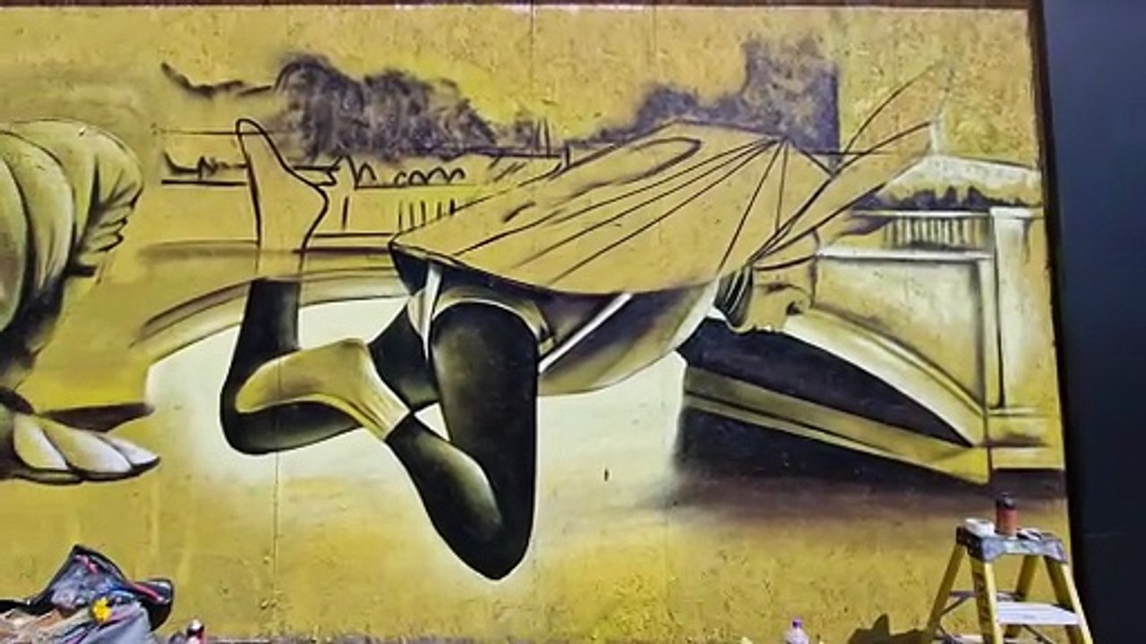 Walter Cornelius mural in Peterborough takes shape