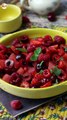 Red fruit salad: strawberry, raspberry, cherry and watermelon, perfect for summer!