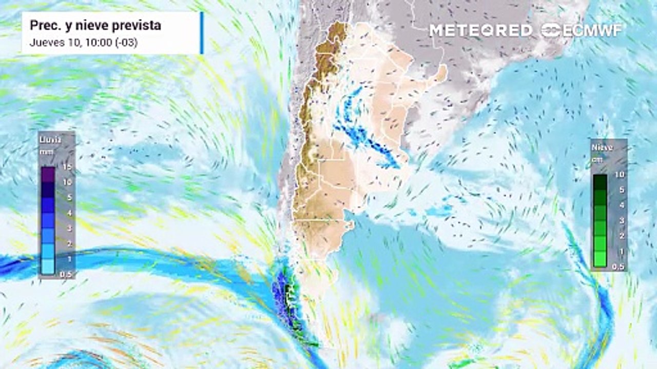 Alerta por tormentas, vientos intensos y nevadas fuertes en estas regiones de Argentina para este jueves
