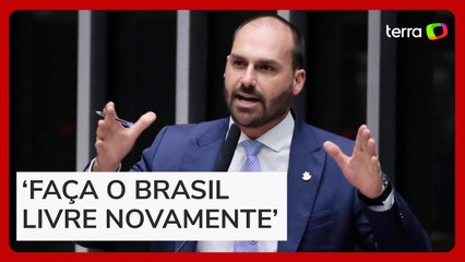 Eduardo Bolsonaro pede que brasileiros agradeçam Trump após tarifaço de 50% contra o Brasil