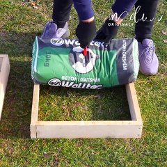 A satisfying front lawn transformation using concrete! 💯✨