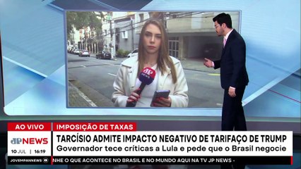 Tarcísio de Freitas admite que tarifaço de Trump prejudica SP e critica Lula e STF