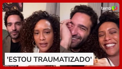 Taís Araújo e Humberto Carrão brincam sobre memes com a cabeça do ator: "Tô traumatizado"
