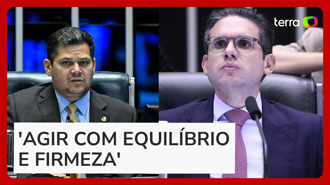 Tarifaço de Trump: Alcolumbre e Motta dizem que o Congresso está pronto defender economia do Brasil